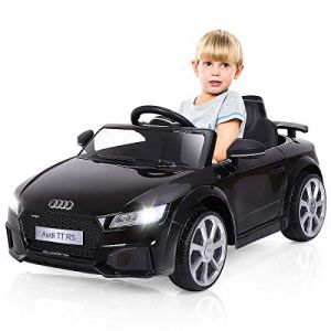 COSTWAY 12V Audi Voiture Electrique Enfants avec T&eacute;l&eacute;commande 2,4G, V&eacute;hicule Electrique avec Musique & Klaxon, Lumi&egrave;res LED & D&eacute;marrage Lent, Charge 30kg pour Enfants de 3-8 Ans (FDS GmbH, neuf)