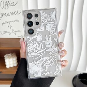 XIZYO Transparente Fleur Coque pour Samsung Galaxy S24 Ultra, Mignon Fleur de Rose Floral Motif Antichoc Coque, Housse Étui Ultra Mince et Souple TPU Luxe Clair pour Filles Femmes, Blanc (XIZYO, neuf)
