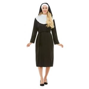 Funidelia Déguisement de Nonne pour Femme avec tunique et coiffe, Tenue de Religieuse pour Adulte, Déguisements pour Carnaval, Halloween & EVJF/EVG – Taille XS (Funidelia FR-BE-LU, neuf)