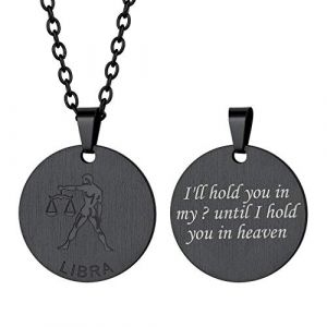Custom4U Collier Personnalisé Prénom Médaille Signe Astrologique Balance Femme Pendentif Zodiaque (Custom4U Store, neuf)
