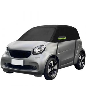 Demi B&acirc;che Voiture Ext&eacute;rieur Compatible avec Smart Fortwo 2006-2025, B&acirc;che Voiture Ext&eacute;rieur, Housse de Protection Voiture &Eacute;tanche, &Eacute;tanche Anti UV Soleil Anti Rayure (Noir) (radishde, neuf)