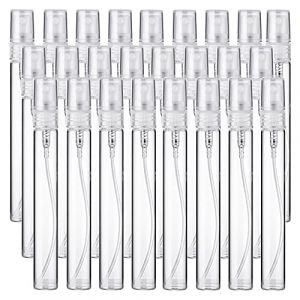 Tucireat Mini Spray Vide 25 Pi&egrave;ces Spray Parfums Vide Flacons et Vaporisateurs Vides Spray Bottle Vaporisateur Voyage Flacon Vide pour Huile Essentielle Flacon Spray Vide Vaporisateur Verre 10 ml (Tucireat, neuf)