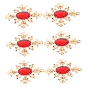 Healifty 6 pi&egrave;ces Charms Boucle Croix Alliage Baroque avec Strass Rouge Accessoires DIY pour Fabrication Bijoux Collier Bracelet Boucle Oreille (Madonna Tied, neuf)