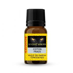 Le Chat Sorcier - Huile de Parfum pour Bougies - Diffusion - Coton Frais (10ml) (Le Chat Sorcier, neuf)