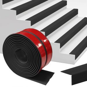 Nez de Marche Escalier 4M, 25x25mm Profil de Bords d'Escaliers Auto-adh&eacute;sif, Antiderapant Escalier Bande de Bordure,Noir (juningcenJianHuiUKshop, neuf)