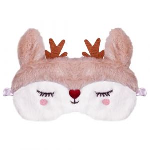 Masque de Sommeil de No&euml;l, Masques de Sommeil Mignon de Renne Masque de Sommeil Animal en Peluche, Masque de Nuit Enfant, Masque de Voyage de Sommeil, pour Enfant Adulte Dormir Sieste (A) (jianshuomaoyi, neuf)