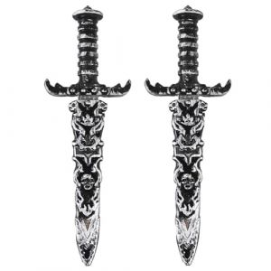 Fokroin 2 Pièces Dague de Pirate Toy Sword, Épée en Plastique, Jouet D'épée Pirate en Plastique, Faux Couteau Non Tranchant, pour Accessoires De Costume De Pirate Accessoires De Fête De Pirate (Rich Like Sea Shop, neuf)