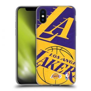 Head Case Designs sous Licence Officielle NBA Demi Surdimensionn&eacute; Los Angeles Lakers Coque en Gel [Protection de Qualit&eacute; Militaire] Compatible avec Apple iPhone X/iPhone XS (eCell, neuf)