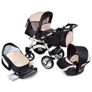 Urbano GaGaDumi Travel system Poussette 3 en 1, Trio, Siège-Auto avec tous les accessoires, 20% SALE (U3-Sandy) (GaGaDumi, neuf)