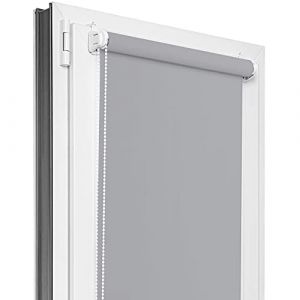 Estika Store occultant sans perçage - Largeur du Tissu - 90 cm x 150 cm - Gris - Stores à enroulement pour fenêtres sans percer, Stores Klemmfix pour fenêtres à l'intérieur (Estika, neuf)