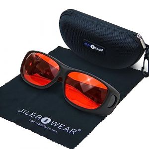JILERWEAR OD6+ Lunettes de protection laser professionnelles 180 nm - 540 nm pour laser 405 nm, 445 nm, 532 nm et lunettes de protection laser violet/bleu/vert 450 nm (spécialement conçues pour les (JilerStore, neuf)