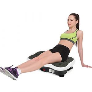 Belfoyer Plateforme Vibrante LCD &ndash; Plaque Vibrante Fitness Minceur avec Bluetooth & USB, T&eacute;l&eacute;commande, Bandes &Eacute;lastiques &ndash; Noir & Blanc (53&times;32.5&times;12cm) (zvzhano, neuf)