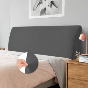 Caijin Housse de t&ecirc;te de lit extensible, r&eacute;sistante &agrave; la poussi&egrave;re, pour t&ecirc;te de lit capitonn&eacute;e en lin (gris, 150 &agrave; 170 cm, grand lit) (MDH-FR, neuf)