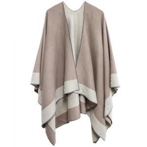 Shmily Girl Femme Cape Poncho Extra Large écharpe Châle Blanket Poncho Automne Hiver (Hot Diamond Beige) (Shmily lady, neuf)