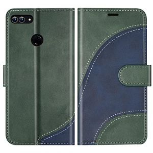BoxTii Coque pour Huawei P Smart 2018 / Enjoy 7S / Honor 9 Lite, Portefeuille Etui en Cuir PU, Magn&eacute;tique Protection Housse Coque pour Huawei P Smart 2018 / Enjoy 7S / Honor 9 Lite, Vert (BoxTii, neuf)