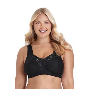 Miss Mary of Sweden : Broderie Anglaise, Soutien-Gorge de Confort en Coton, sans Armature 110G Noir (Miss Mary of Sweden, neuf)