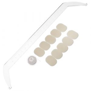 TEHAUX R&egrave;gle &agrave; Sourcils en Acrylique Transparent pour Maquillage Professionnel &ndash; Outil de Positionnement Trac&eacute; Pr&eacute;cis &ndash; Gabarit de Mise Courbe &ndash; Portable et L&eacute;ger pour Salon de Beaut&eacute; (Breamblue N, neuf)