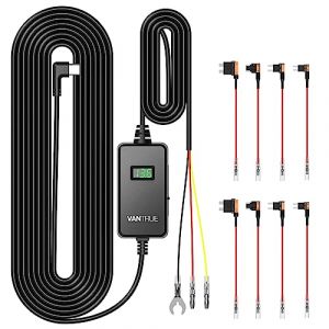 VANTRUE Kit de C&acirc;blage USB-C avec 3 Vitesses, C&acirc;ble ACC et &eacute;cran pour Dashcam USB-C, 12V/24V &agrave; 5V, Porte-fusible avec Protection Basse Tension, 24H Mode Parking (Comfyer, neuf)