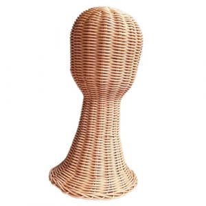 T&ecirc;te de mannequin tendance pour perruques et chapeaux en rotin, support de chapeau pour vitrines de vitrine, mannequin d'entra&icirc;nement en cosm&eacute;tologie (Bogji, neuf)