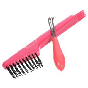 FRCOLOR Nettoyer peigne à griffe brosse de nettoyage de peigne à cheveux démêler nettoyeur de peigne à cheveux Nettoyage de peigne à curling brosse à remontage des cheveux rose (White Beach, neuf)