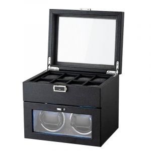 HEYOUTH Remontoir Montre Automatique,Boîte de Remontoir Automatique,Watch Winder avec Moteur Silencieux,Boîte à Remontoir de Rangement,pour remontage mécanique (Black) (sihuiouzhou, neuf)