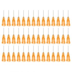 QUARKZMAN Aiguille industrielle &agrave; bout &eacute;mouss&eacute; 23G 1/2 pouce de longueur avec connecteur &agrave; vis de verrouillage Luer, Aiguille de distribution pour pistolet &agrave; colle liquide,100 pi&egrave;ces(orange) (QUARKZMAN, neuf)
