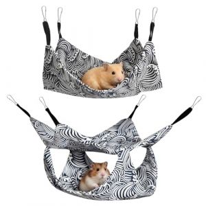 mimzemamz Maison Cochon d'Inde,Maison Lapin Suspendu Une Couche et Deux Couches dans Un Design 2 en 1,Cabane Cochon d'Inde pour Furets Glisseurs de Sucre Rats Petits Animaux Hamsters Dormir (minzhenamz, neuf)