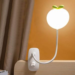 ACMHNC LED Lampe &Agrave; Pince Pour Lit Enfant, Flexible &Agrave; 360&deg; Liseuse Lampe Clipsable 3 Modes &Eacute;clairage Et 5 Intensit&eacute; Variable, Lampe De Bureau Led Sans Fil Rechargeable USB Pour Livre Au Lit,Blanc (HMAKGG-FR, neuf)