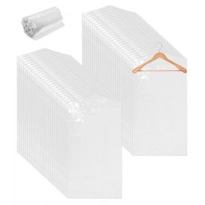 Toaren 50 Pièces Housses de Vêtements Transparents 60x100cm Housse Vetements à Suspendre sacs à vêtements Housse Vetement Penderie,Anti-poussière en plastique pour Blazers,Robes,Chemises (DAL MAGLO S.R.L., neuf)