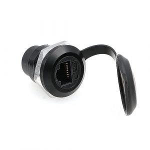 SZRMCC Connecteur RJ45 à Montage sur Panneau RJ45 CAT6/CAT5E/CAT5 Femelle vers Femelle Coupleur étanche Ethernet LAN Adaptateur d'extension réseau (Noir 1 pièce) (SZRMCC, neuf)