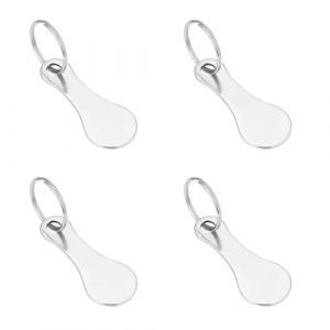 Lot de 4 porte-cl&eacute;s &agrave; levier en m&eacute;tal - Artisanat exquis - Jeton de cravate en acier titane - Porte-cl&eacute;s portable - Pendentif cl&eacute; A (kilnbright, neuf)