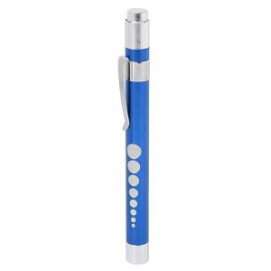 Lampe Stylo avec Jauge de Pupille, Lampe Stylo LED Jaune &eacute;clairage T&ecirc;te Concave en Alliage D'aluminium Stylo M&eacute;dical avec Jauge de Pupille, pour Oreille, Nez, Gorge (Bleu) (yuyte, neuf)