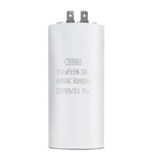 Condensateur CBB60 20&micro;F 450V 2 Bornes 25/85/21 jusqu'&agrave; 85 &deg;C &ndash; Condensateur de D&eacute;marrage Moteur pour Machine &agrave; Laver, Climatiseur, Pompe, G&eacute;n&eacute;rateur &ndash; SYNN (1 Pi&egrave;ce) (Synn53, neuf)