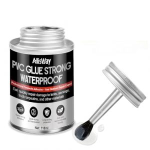 AllisWay Colle Neoprene Liquide, Extra Forte Colle PVC, colle de Réparation Flexible, Étanchéité Couture Tente pour Sceller Les Tentes, Bâches, Réparation, Bateaux Gonflables en Extérieur, 118ml (GUANJINKEJI, neuf)