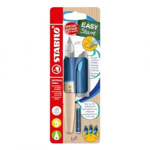 STABILO EASYbirdy Timber - Stylo plume enfant - Blister carton x 1 stylo plume - gaucher + 1 cl&eacute; de r&eacute;glage - bleu (STABILO, neuf)