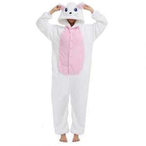 Luojida Combinaison Pyjama Femme Homme Pyjamas Onesies Cosplay Costume Kigurumi Deguisement Halloween Adulte Pyjama Pilou Pilou Chaud et Doux &agrave; Poches pour Carnaval Halloween Noel Jour de l'An (Luojida, neuf)