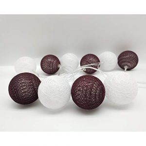 Boule Coton Lumineuse LED, DOTBUY Decoration No&euml;l, Guirlande Lumineuse &agrave; Piles, Enfant, Romantique Chambre Mariage Halloween D&eacute;corations (marron,4.8M/30LED) (DOTDOT SHOP, neuf)