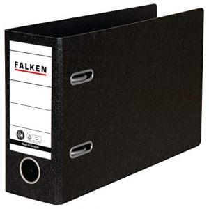 Falken Classeur format sp&eacute;cial en carton rigide. Fabriqu&eacute; en Allemagne. 8 cm de large, format DIN A5 paysage, noir, relev&eacute;s bancaires (Ponera, neuf)
