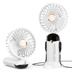 Ventilateur à Main, Mini Ventilateurs Portatif, 4000mAh Rechargeable, Petit Ventilateur de Poche Avec 6 Vitesses, 90° Ventilateur USB Pliable pour la Maison, le Bureau, l'Ecole, l'Extérieur, Blanc (TECH COVER SRL, neuf)