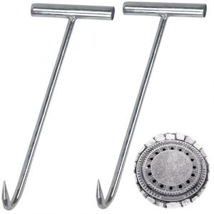 Couvercle de Trou D'Homme, 2 Crochets pour Plaque D'&eacute;gout Crochet, Accrocher des Crochets de Regard Lourds, Pour Volets Roulants et de la Viande (Lhshgfr, neuf)