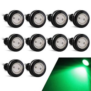yifengshun 10pcs Super Bright 23mm Eagle Eye Light LED Feux Diurnes DRL Haute Puissance 9W Feu Antibrouillard Feu de Recul Feux de Marqueur pour Voiture Moto Remorque 12V (Vert) (yifengshun, neuf)