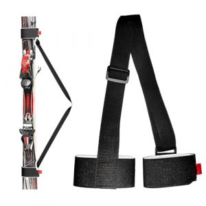 XOXVURI 1 Pi&egrave;ce Porte Ski Sangle De Ski Et Porte-B&acirc;tons Sangles Porte-Skis R&eacute;glable Bandouli&egrave;re De Porte Ski Portable Pour Transporter Facilement Des Skis Et Des P&ocirc;les Pour Enfants Et Adultes Noir (FASHU GNAHZ LTD, neuf)