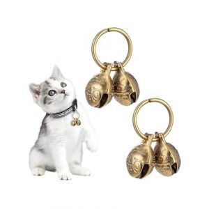 HUVZOR 2Pcs Cloches extra-fortes pour Chat Chien - Animal de Compagnie Cloches Suivi Traqueur pour Collier Cloche Chat Collier de Cloches-Pendentif Breloque d'Animal de Compagnie (Volumetech OU, neuf)
