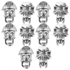 TEHAUX Lot de 10 Perles Vintage &agrave; Grand Trou pour Tresses Dreadlocks, Bijoux pour Tressage, Accessoires Coiffure Unisexes, Adapt&eacute;es Cheveux et Barbe, Style R&eacute;tro, Taille 22-24 Mm (Breamblue N, neuf)