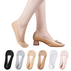 TAGVO 6Paires Chaussettes Invisibles Femme Protège-Pied Ultra Basses avec Anti-Dérapant Silicone,Douces et Respirantes Chaussettes de Bateau,Mocassins, Baskets,Chaussures Bateau (nxpoy, neuf)