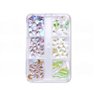 Kit de décoration d'ongles, 6 grilles, mélange de tailles, diamant, dos plat, strass, autocollants faciles à poser, cristaux Non correcteurs, violet, vert (qichunxianshuaideyongshangmaoxinggerenduzioz, neuf)