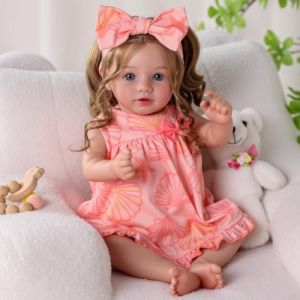 BABESIDE Poup&eacute;e Reborn R&eacute;aliste &ndash; B&eacute;b&eacute; Reborn Fille de 20 Pouces avec Cheveux Boucl&eacute;s Marron, Corps en Tissu Doux, Nouveau-N&eacute; avec Tenue et Tenue & Accessoires pour Enfants d&egrave;s 3 Ans (SIDE-baby, neuf)