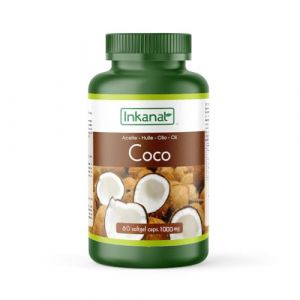 Huile de Coco en Capsules 60x1000 MG – INKANAT | 60 Gélules Molles – Riche en Acides Gras MCT – Soutien Énergétique et Métabolique Naturel – Compatible avec les Régimes Keto et Paléo (INKANAT, neuf)