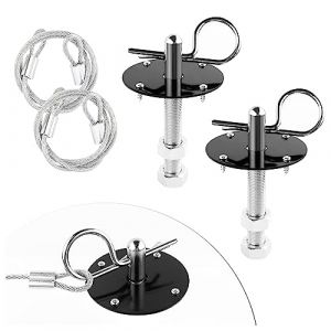 Kit de Attache Capot, 2PCS Clip de Attache Rapide de Goupille pour Fixer le Couvercle de Capot et Réduire les Secousses, Accessoires Voiture Extérieurs Universels (Noir) (GTLM, neuf)