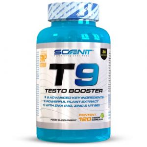 Testosterone Homme - T9 Testo Booster - 120 capsules v&eacute;ganes - Testosterone Musculation - Testosterone Homme Musculation - Tribulus, Fenogreco, Maca, Ashwagandha, Ginseng - Testost&eacute;rone (Scenit Nutrition, neuf)